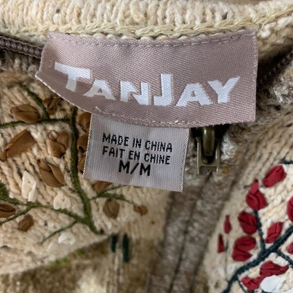 TanJay Beige Cardigan with Embroidered Design - Picture 8 of 9